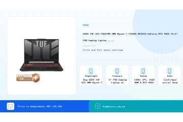 ASUS TUF A15 FA507NV AMD Ryzen 7 7435HS NVIDIA GeForce RTX 4060 15.6