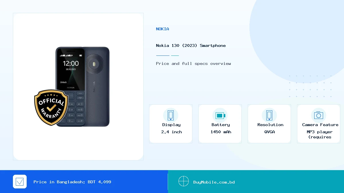 Nokia 130 (2023) price in Bangladesh