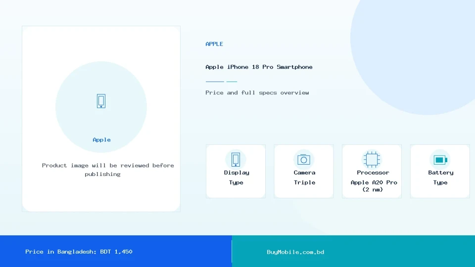 Apple iPhone 18 Pro Smartphone price in Bangladesh